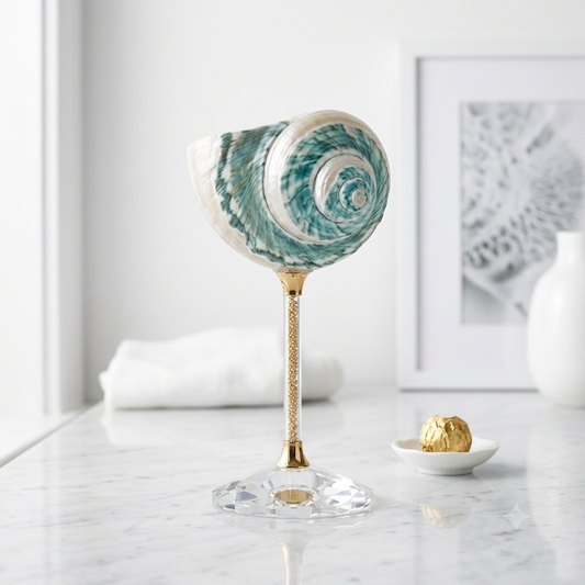 Handcrafted Conch Shell Wine Glass – Coastal Luxury Decor