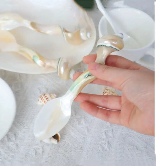 Natural Conch Shell Serving Spoon, Handcrafted Eco Tableware