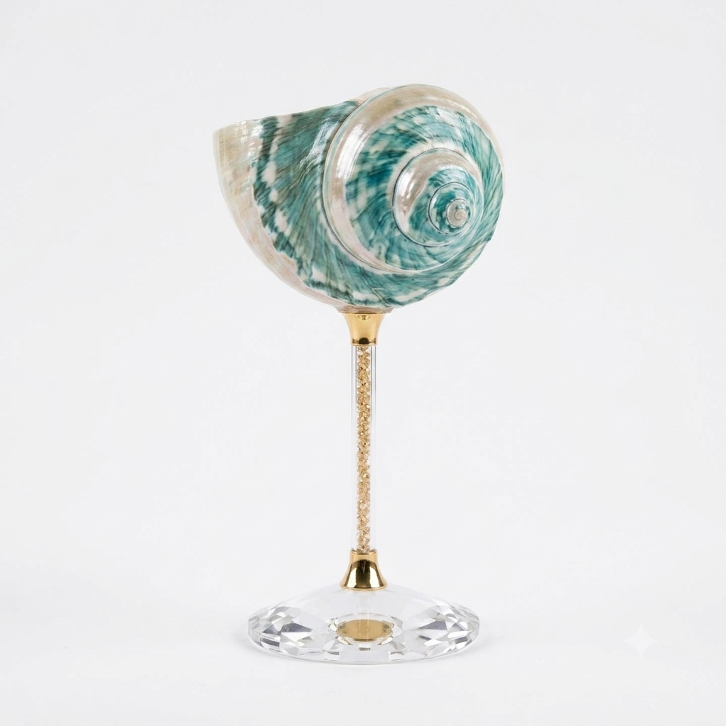 Handcrafted Conch Shell Wine Glass – Coastal Luxury Decor
