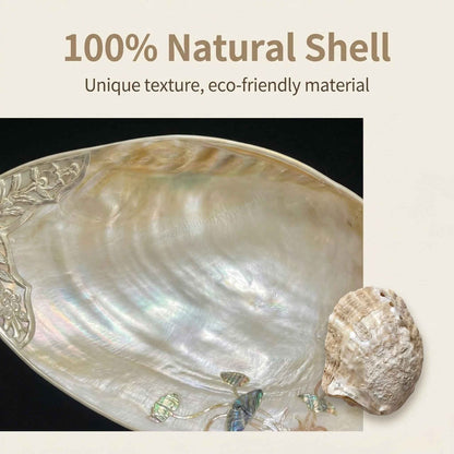 Natural Shell Decorative Plate, 24-28cm Iridescent Pearl Mother-of-Pearl Color, Ornate Edge Carving, Mini Decor Matching, Jewelry Organizer, Desktop Display, Home Decoration