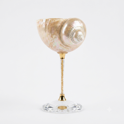 Magnificent Conch Sea Shell Wine Glass | Handmade Coastal Decor