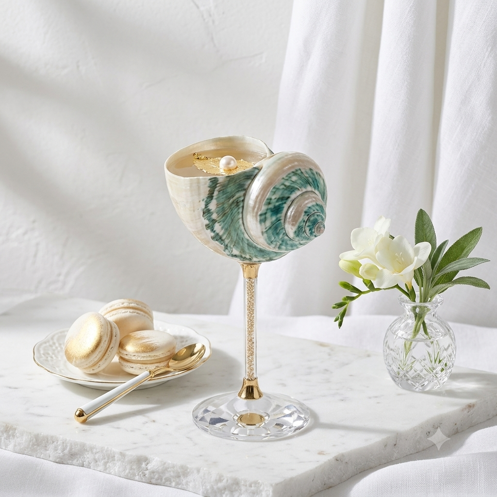 Handcrafted Conch Shell Wine Glass – Coastal Luxury Decor