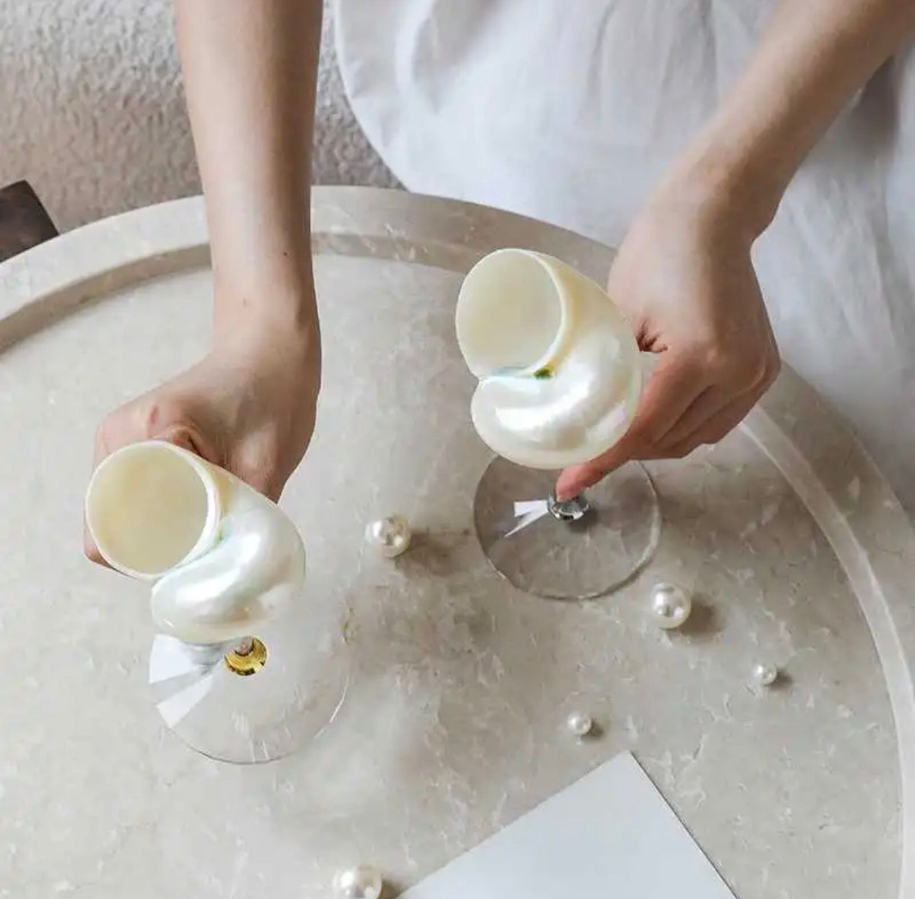 "Magnificent Conch" Deep-Sea Shell Handmade Wine Glass | Decorative Ornament