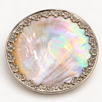 Handcrafted Mother of Pearl Shell Caviar Dish – Gilded Rim