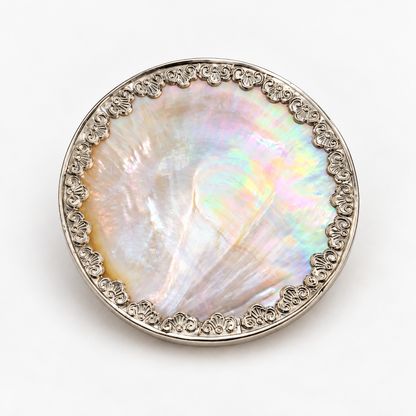 Handcrafted Mother of Pearl Shell Caviar Dish – Gilded Rim