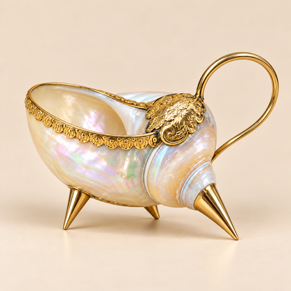 Pearl White handmade natural conch shell cup