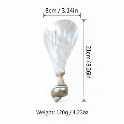 Mother of pearl rice paddle 21 cm by 8 cm size guide