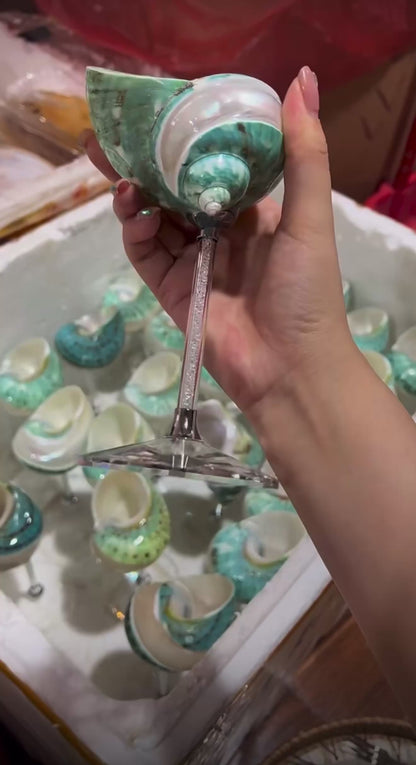 Handcrafted Conch Shell Wine Glass – Coastal Luxury Decor